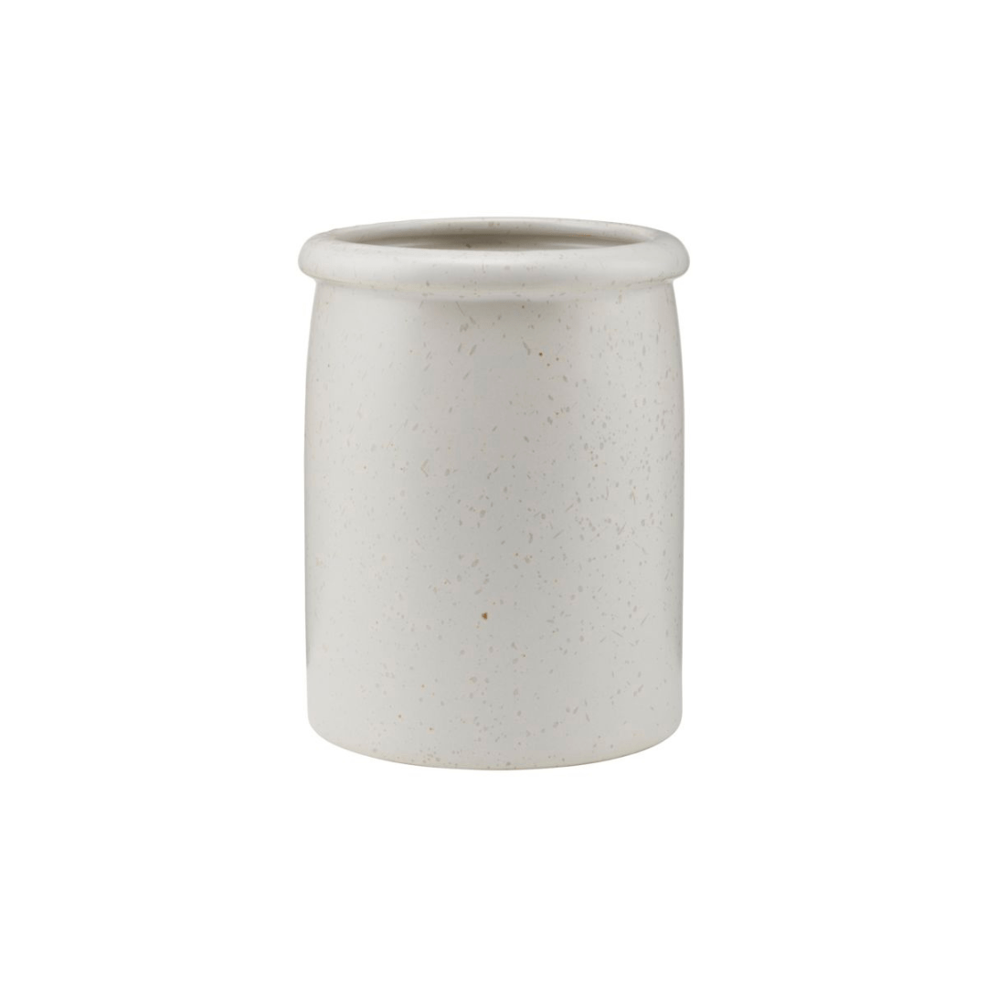 Zoco Home Decor/Accessories Pion Stoneware Jar | White/Grey 11.5x15cm