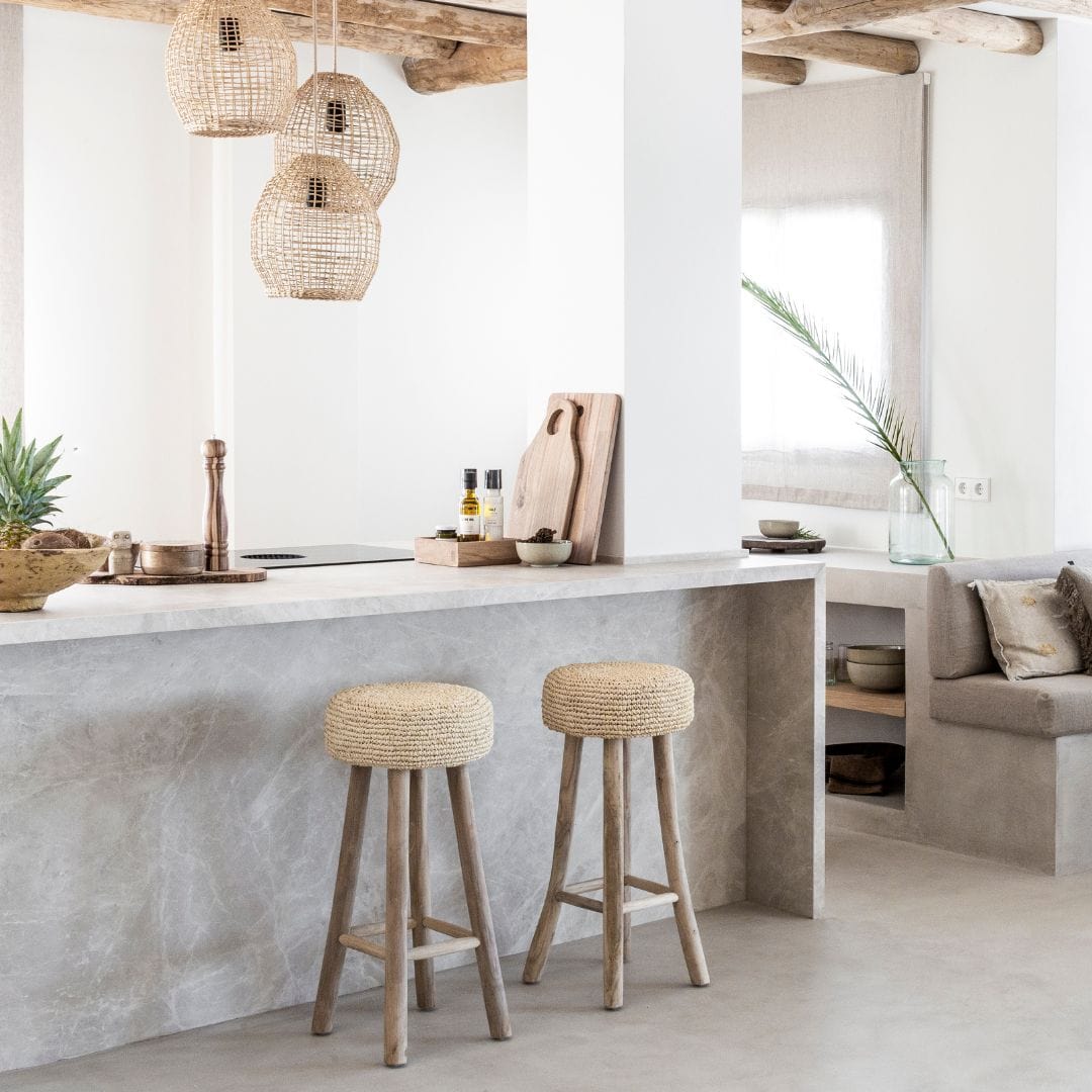 Zoco Home Furniture/Chair Raffia Bar Stool