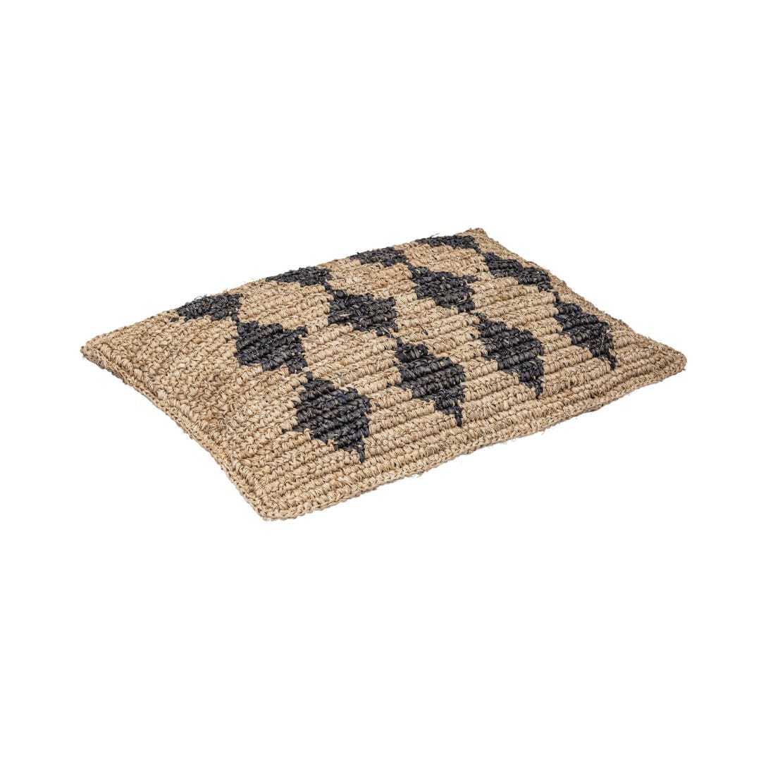 Zoco Home Decor/Textile Raffia Cushion Cover | Black Motif | 60x40cm