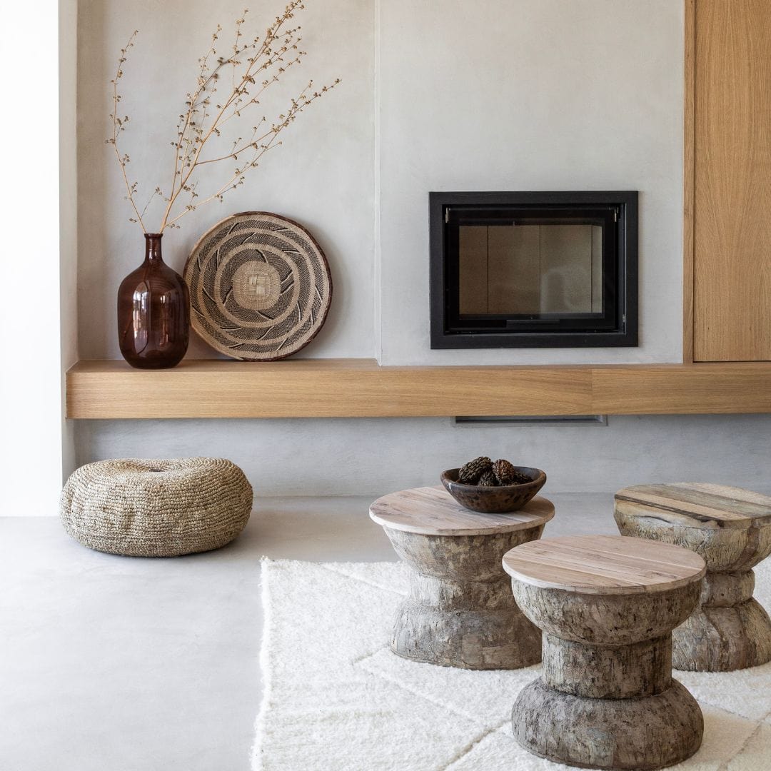 Zoco Home Furniture/Chair Raffia Pouf | 65x35cm