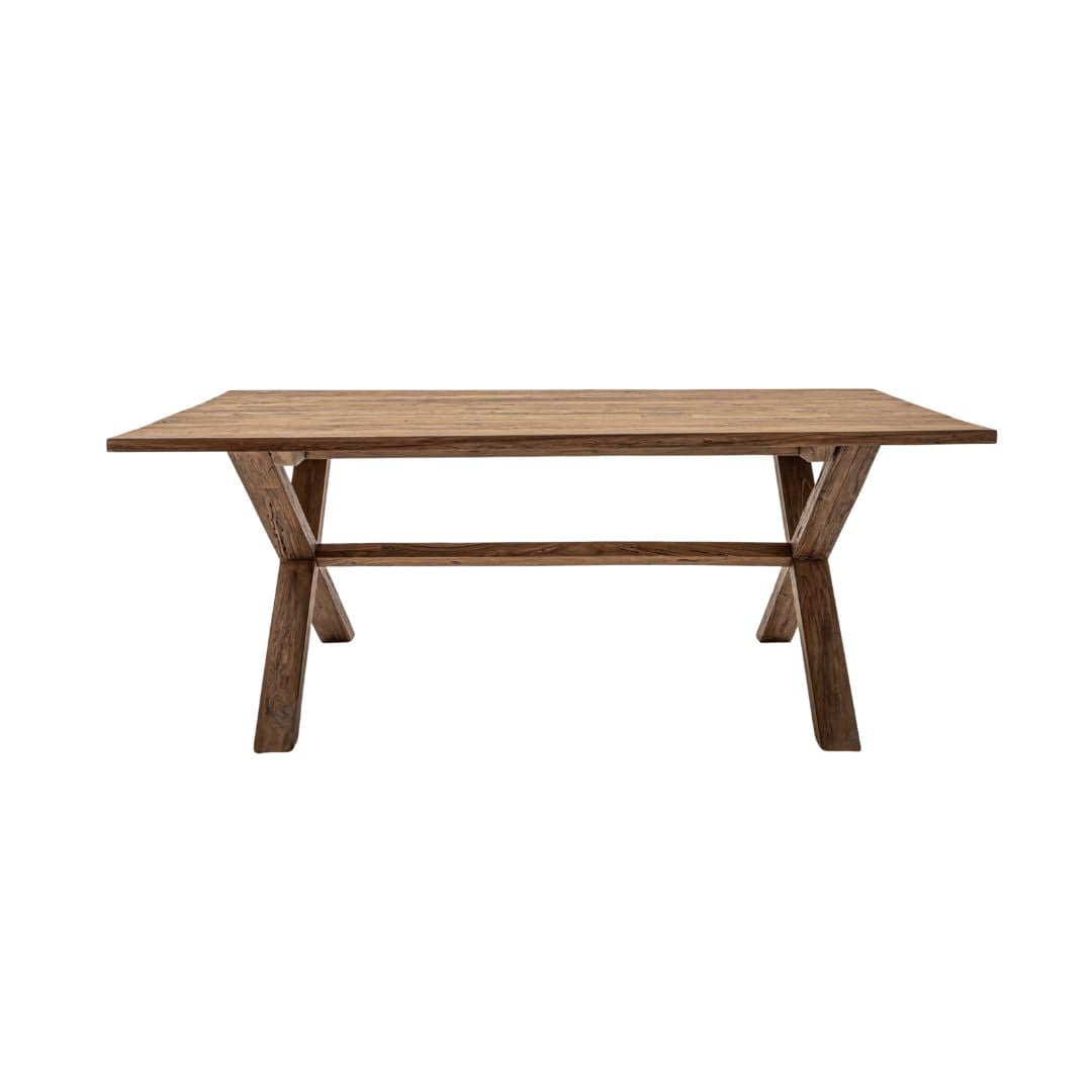 Recycled Teak Dining Table | X Legs | 200x100x75cm – Zoco Home