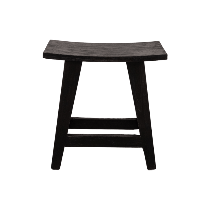 Zoco Home Furnitures Recycled Teak Stool | Black 48x28x50cm