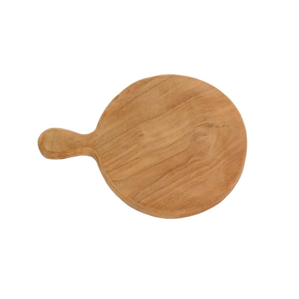 Zoco Home Decor/Kitchen Round Teak Cutting Board With Handle | 21 cm