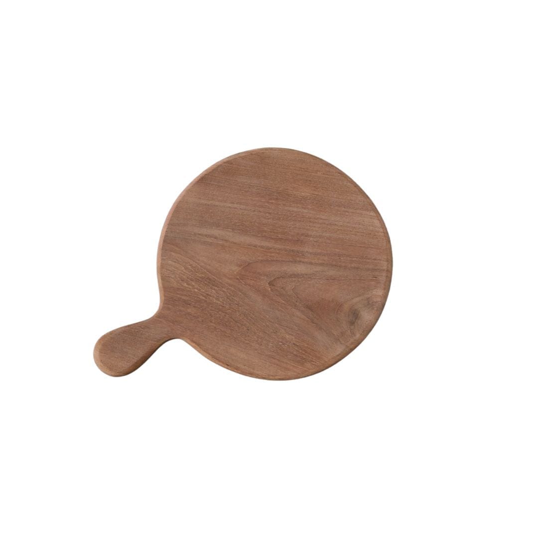 Zoco Home Decor/Kitchen Round Teak Cutting Board With Handle | 21 cm