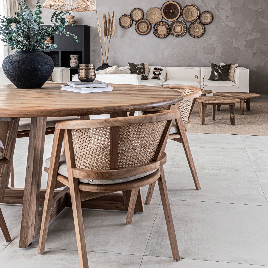Zoco Home Senza Recycled Teak Round Dining Table