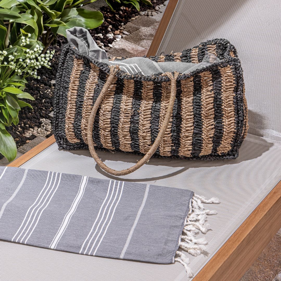 Zoco Home | Sisal-Tragetasche | Natur/Schwarz 50 x 30 cm