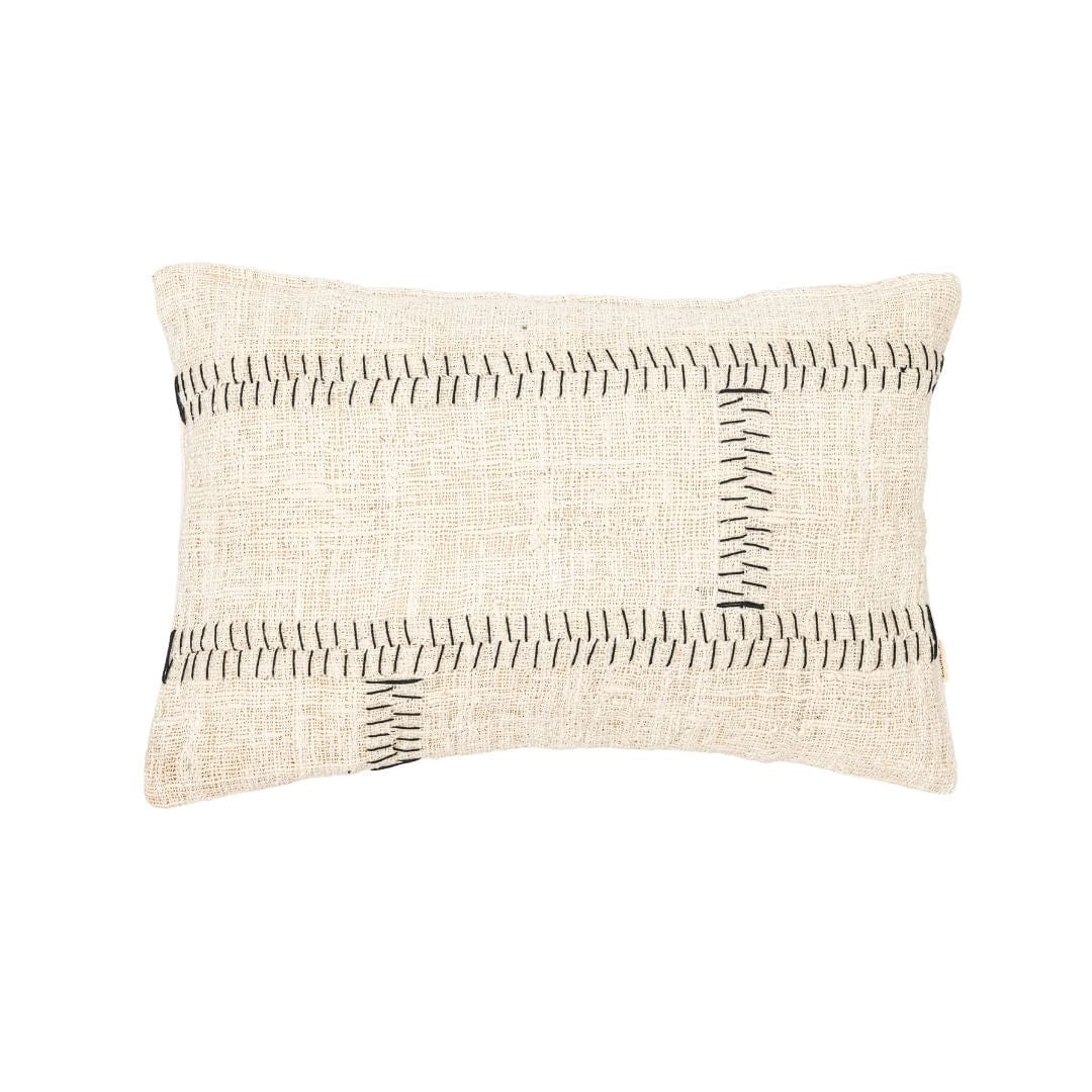 Zoco Home Decor/Textile Soraya Cotton Cushion Cover Stitches | Off-White | 40x60cm