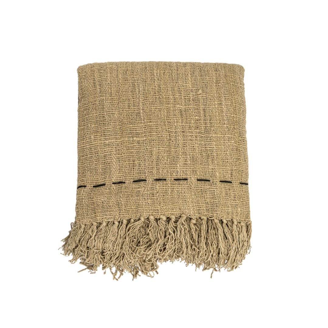 Zoco Home Decor/Textile Soraya Cotton Throw Lines | Sand | 235x130cm