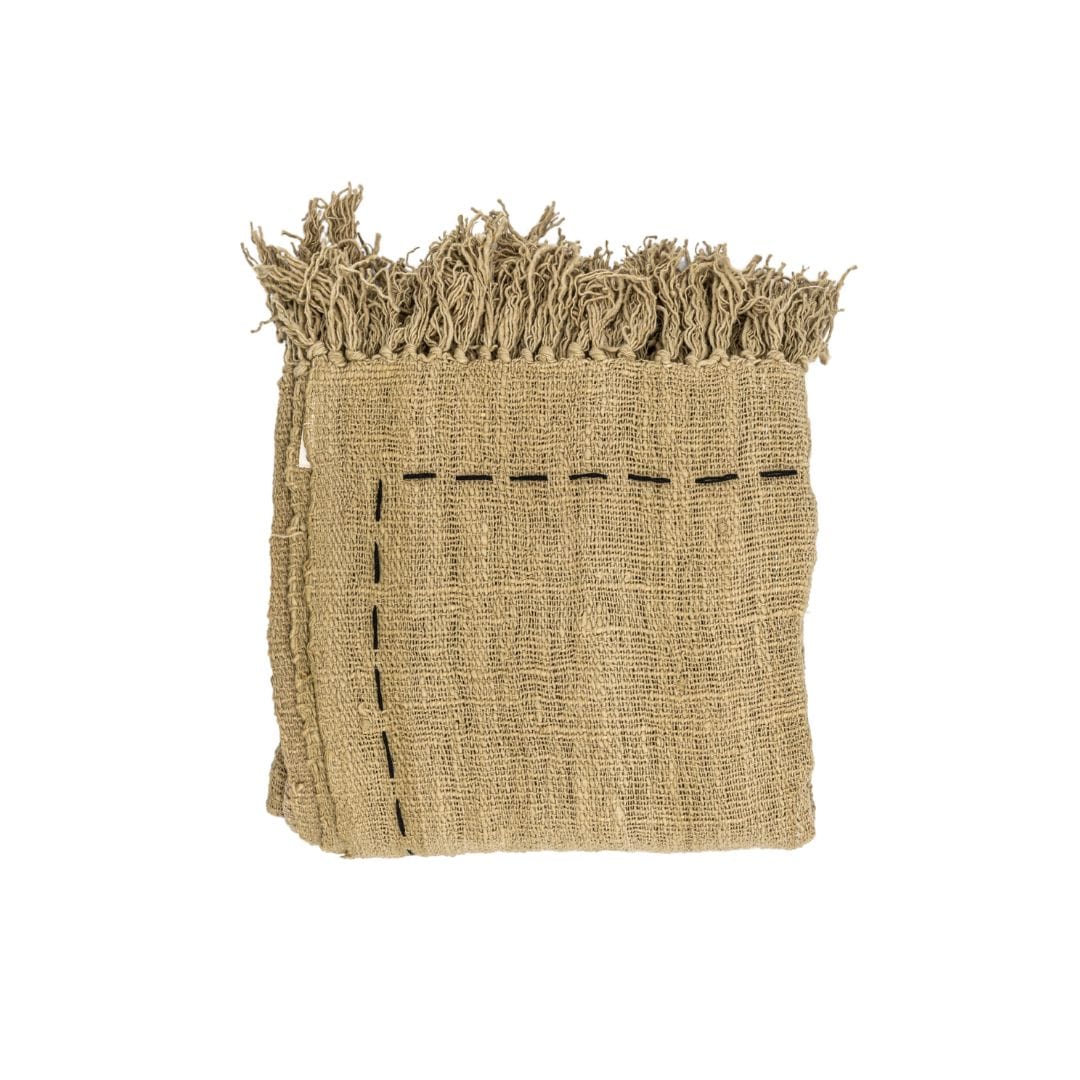 Zoco Home Decor/Textile Soraya Cotton Throw Lines | Sand | 235x130cm