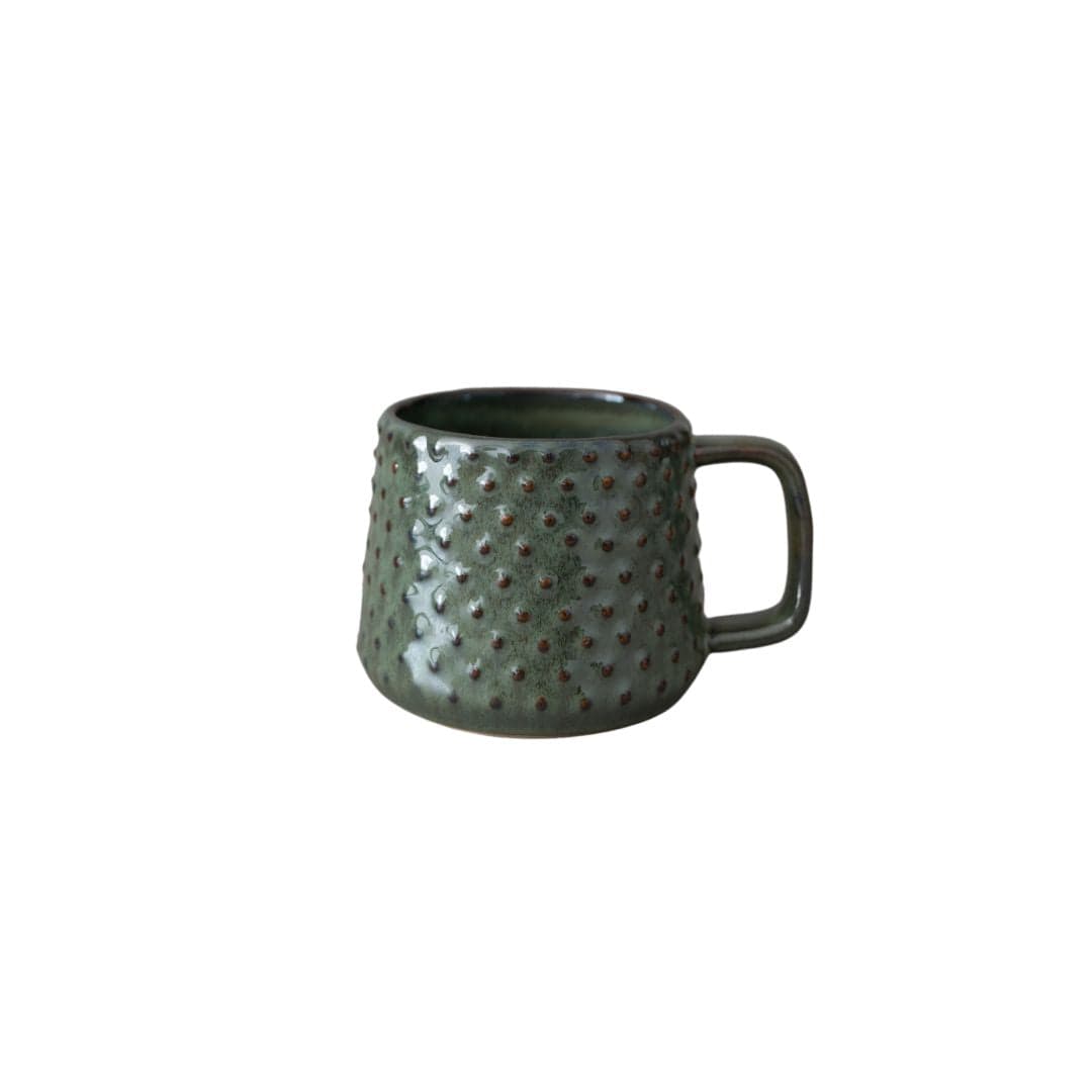 Zoco Home Decor/Kitchen Stoneware Dotted Mug | Green/Brown 9.5x8cm