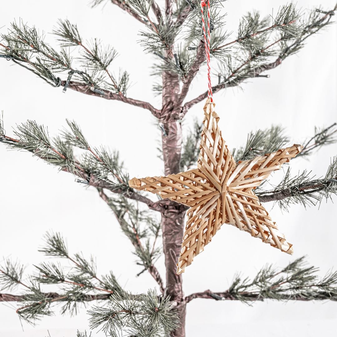 Zoco Home Decor/Christmas Straw Christmas Star | Five-pointed
