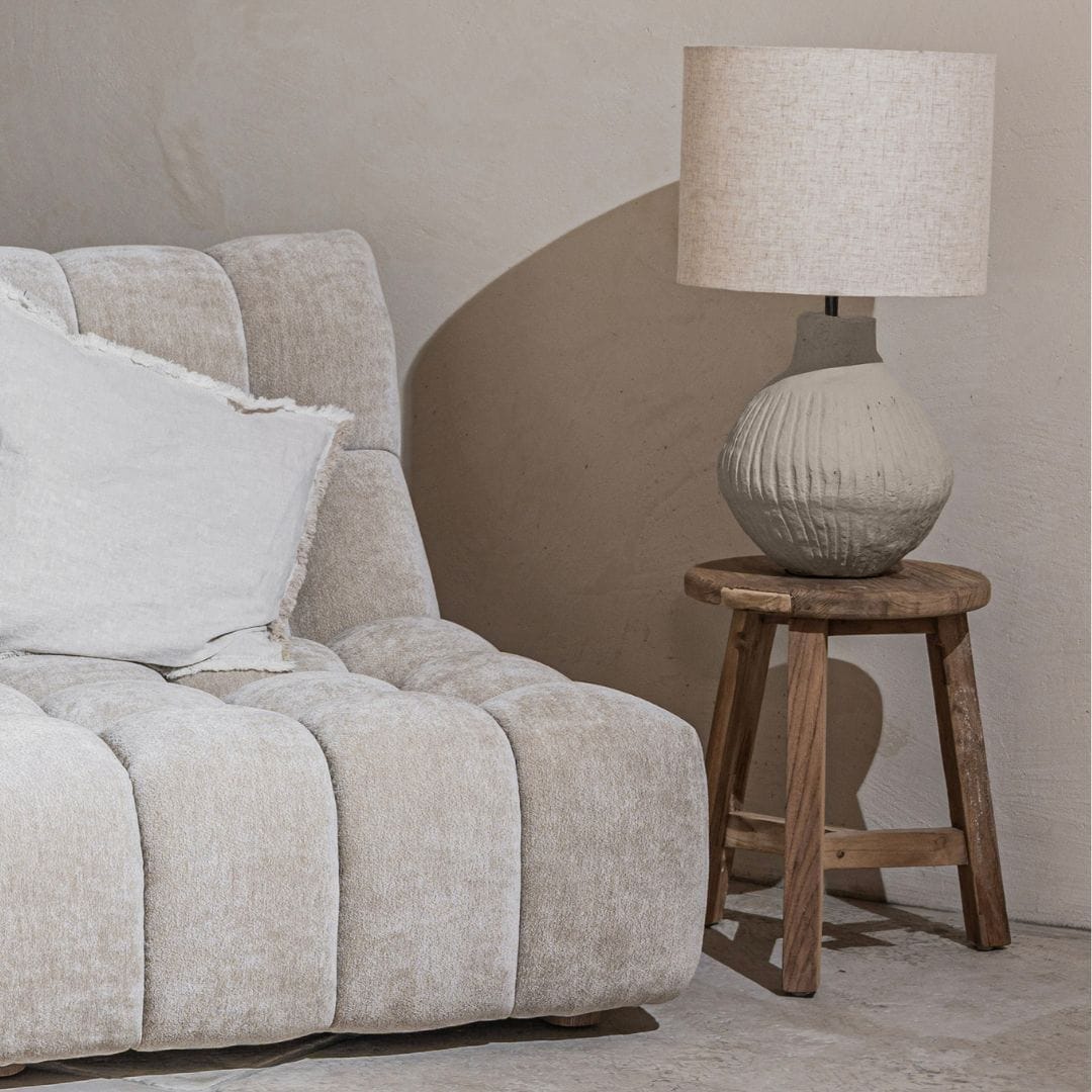 Zoco Home /Lampade Zoco Home Lampada da tavolo Tahlia a forma di zucca scanalata | Sabbia