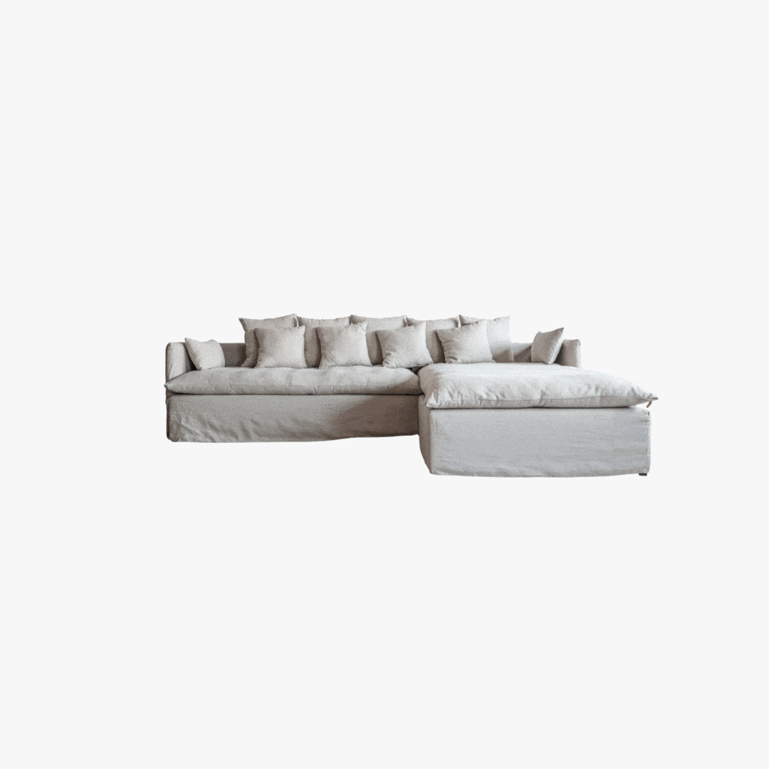 Zoco Home Tarifa - Sofá Chaise Longue em Linho | Reversível