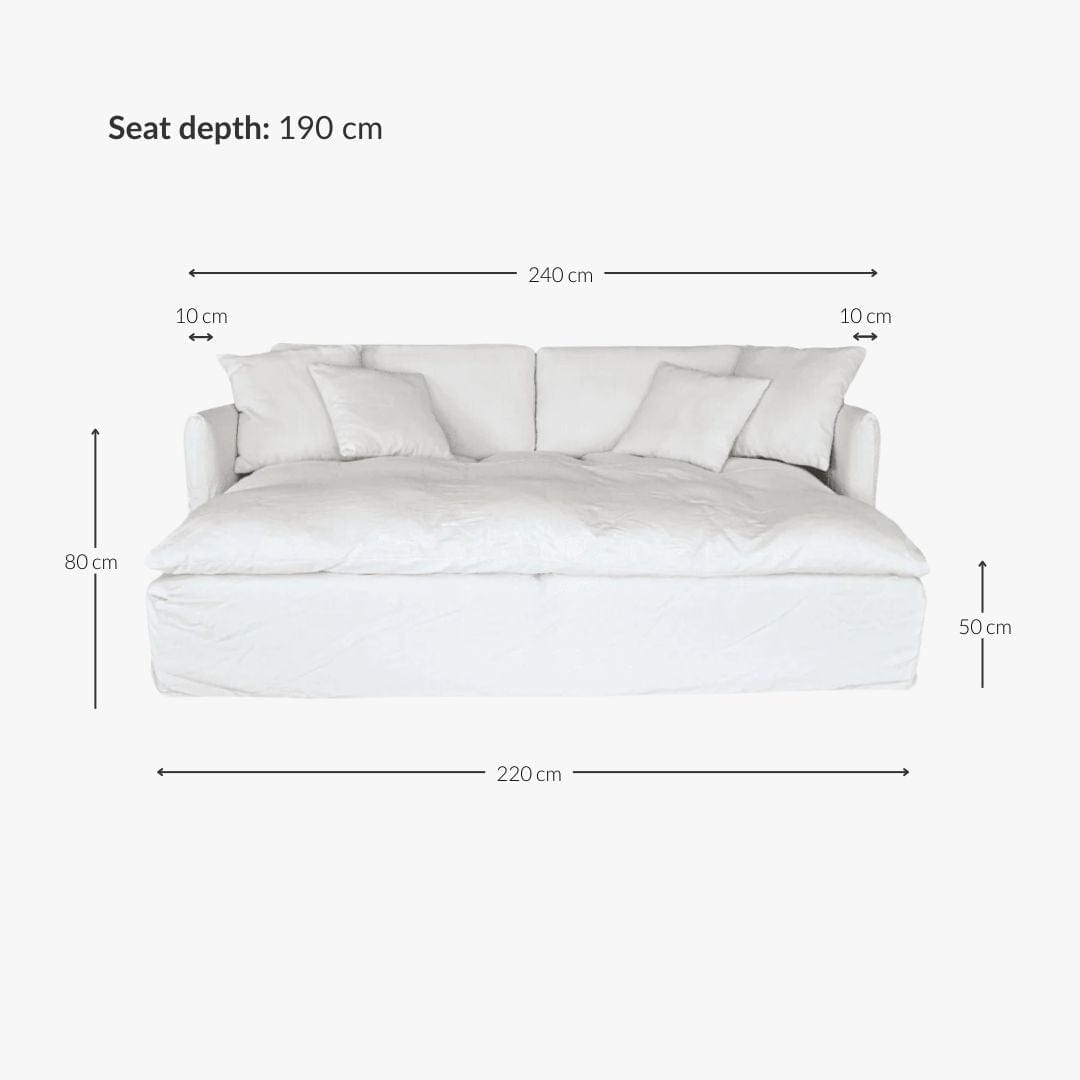 Zoco Home Furniture/Sofa Tarifa Linen Lounge Sofa | 240x190x80cm