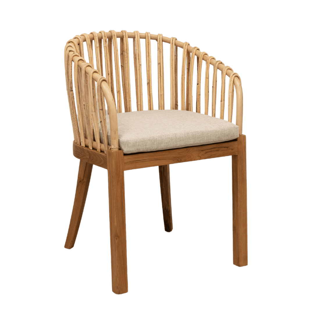 Zoco Home Teak and Rattan Dining Chair