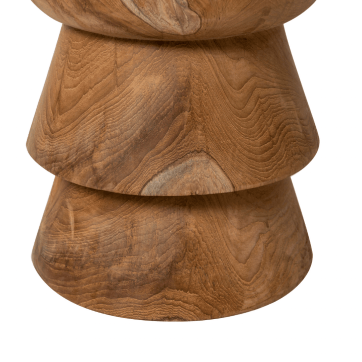 Zoco Home Teak Hourglass Stool | Natural 35x45cm