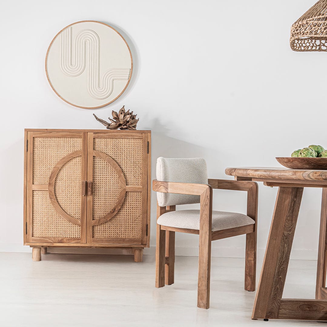 Zoco Home Furniture/Storage Teak & Rattan Cabinet