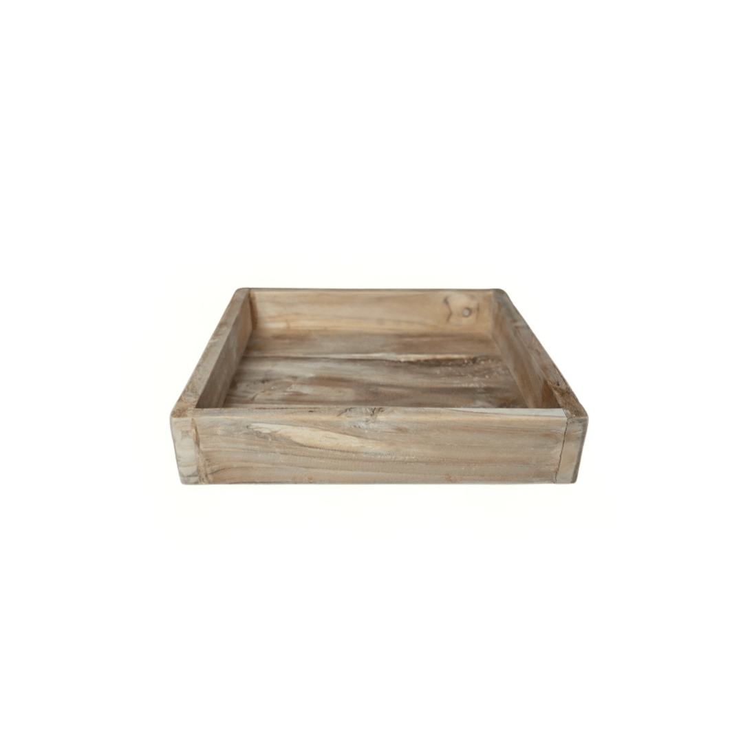 Zoco Home Decor/Accessories Teak Square Tray | 40x40x10cm