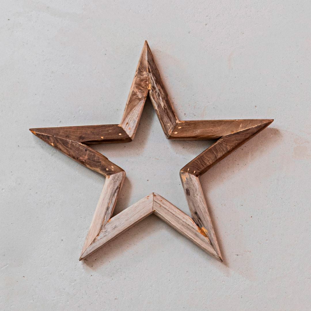 Zoco Home Teak Star Ornament