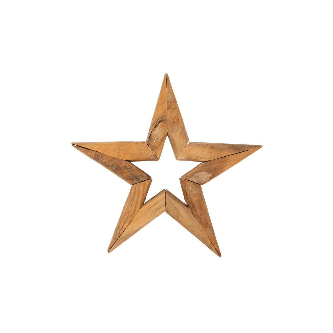 Zoco Home Teak Star Ornament