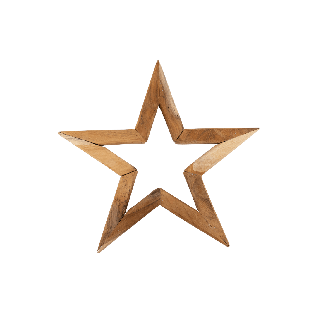 Zoco Home Teak Star Ornament