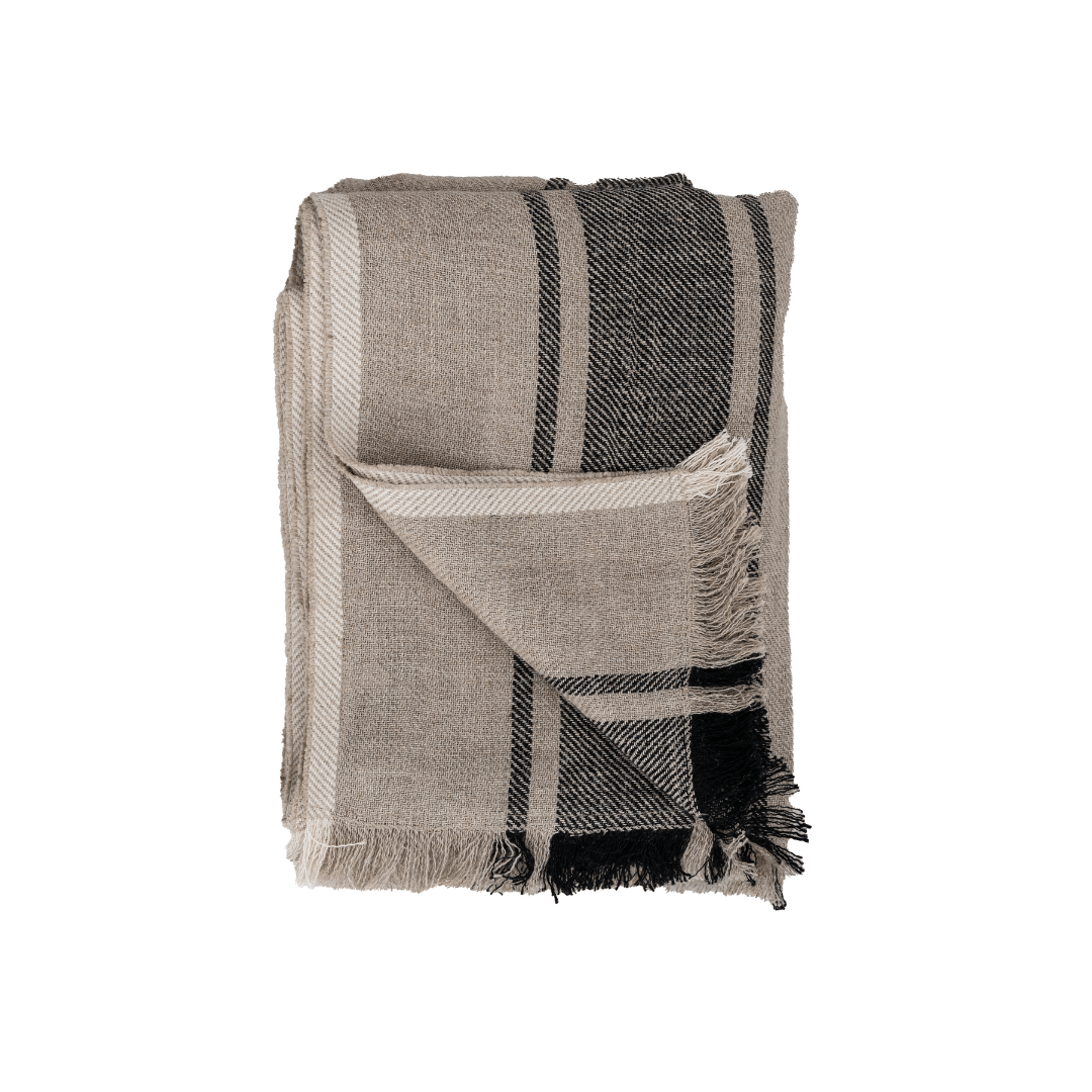 Zoco Home Decor/Textile Tizza Linen Bedspread | Black 135x190cm