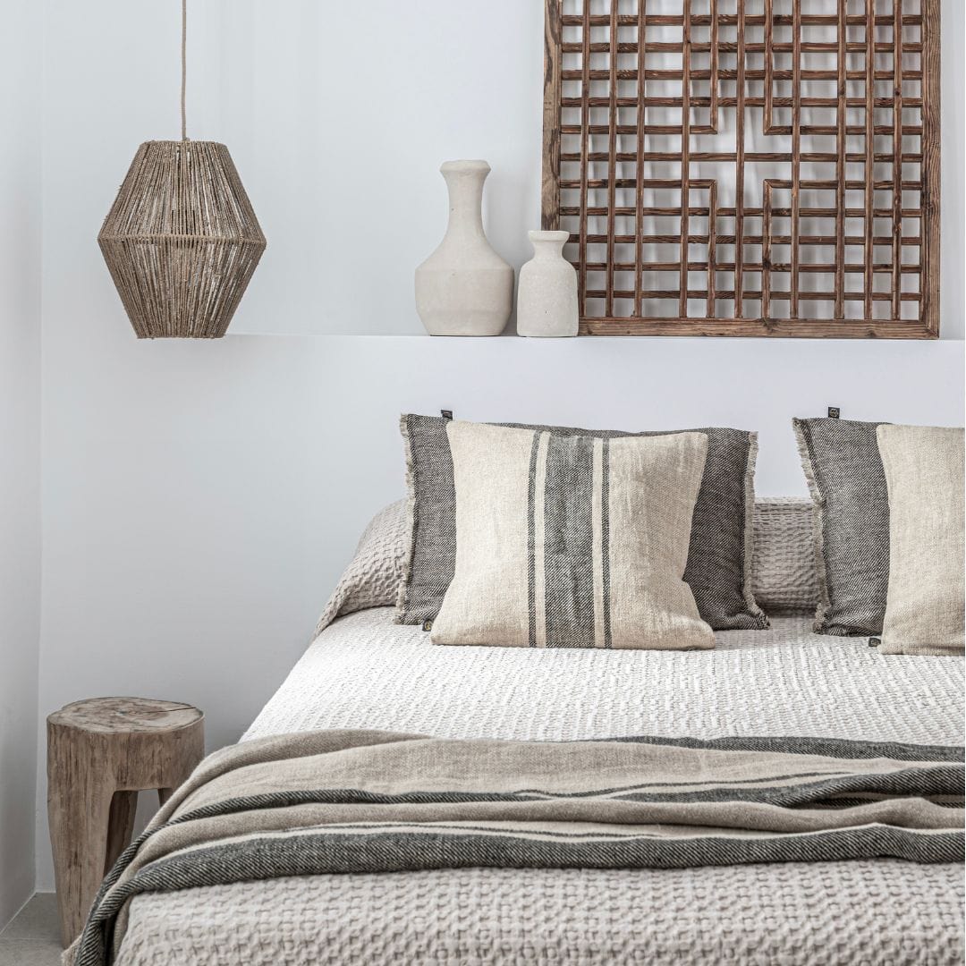 Zoco Home Textiles Tizza Linen Bedspread | Black 135x190cm