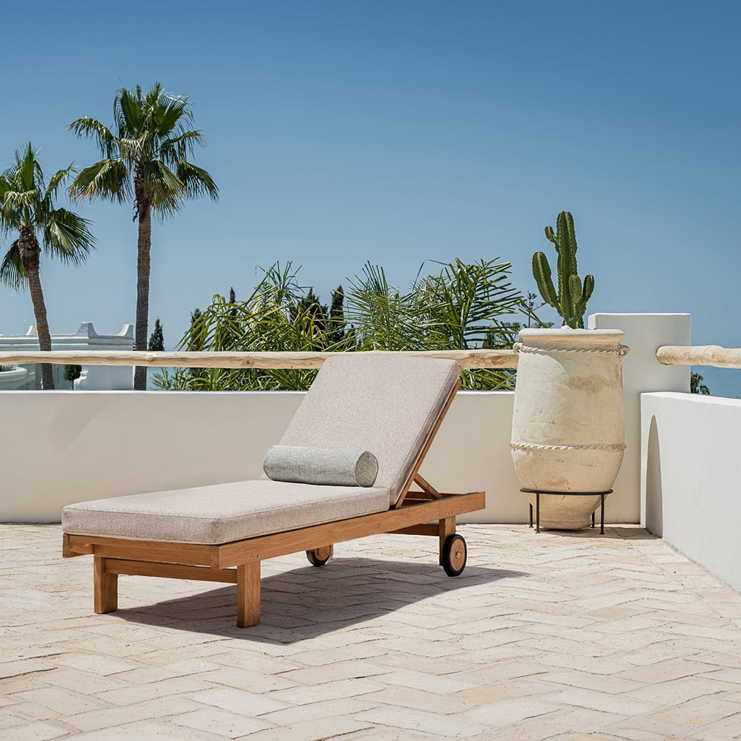 Zoco Home - Mobiliario deexterior/ Tumbona de teca «Tulum» | Color avena