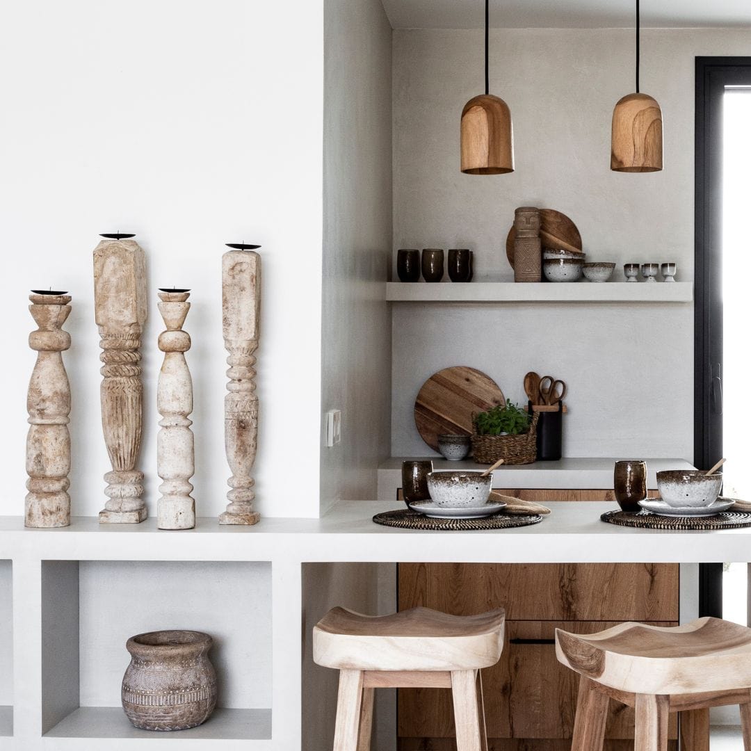 Zoco Home Decor/Accessories Vintage wooden candle holder | 50cm