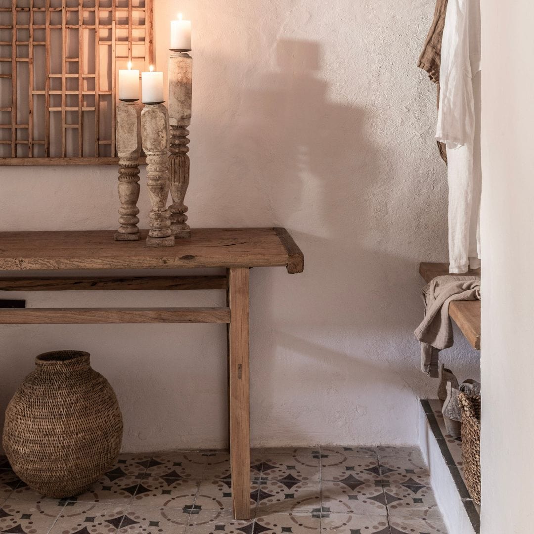 Zoco Home Decor/Accessories Vintage wooden candle holder | 50cm