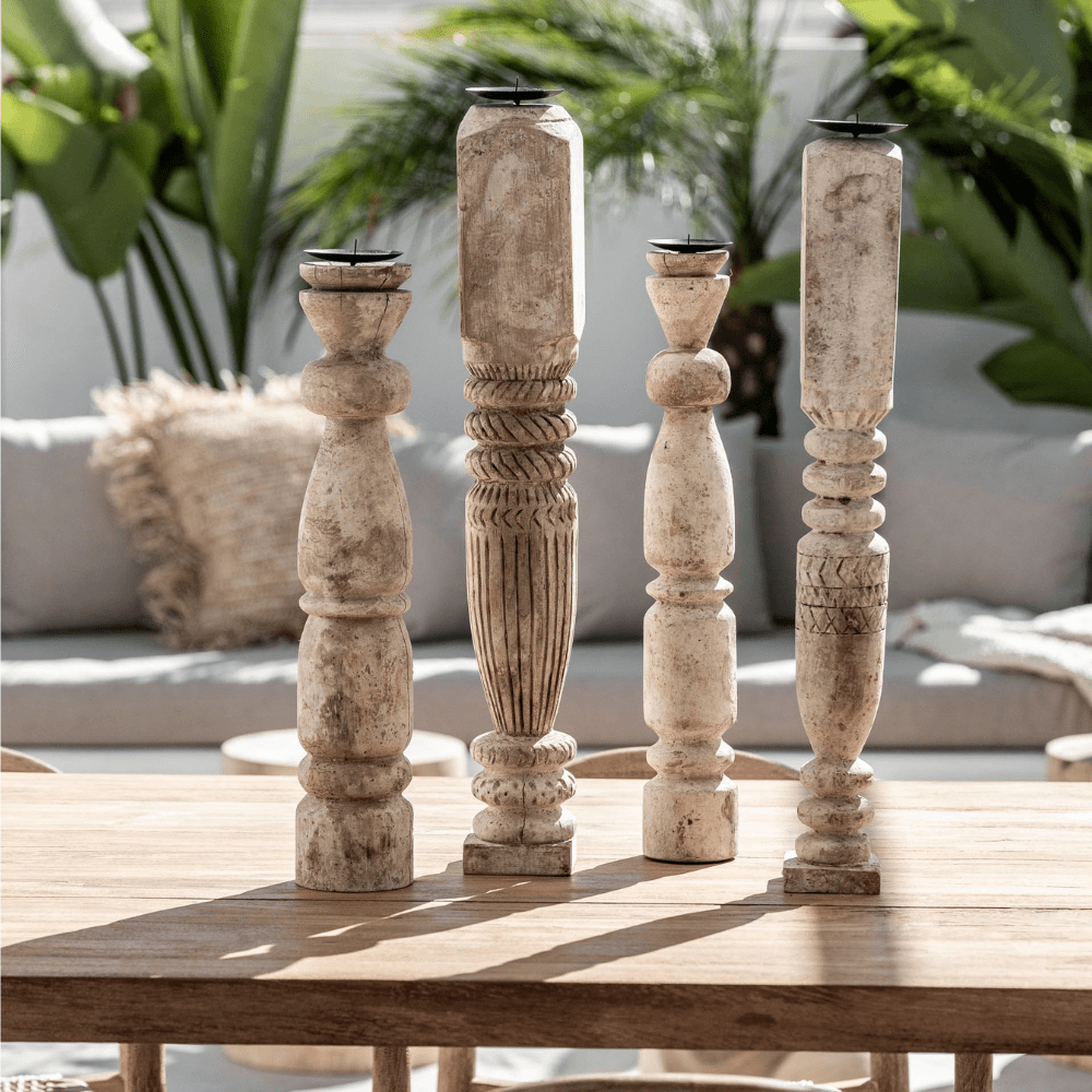 Zoco Home Decor/Accessories Vintage wooden candle holder | 55-60cm