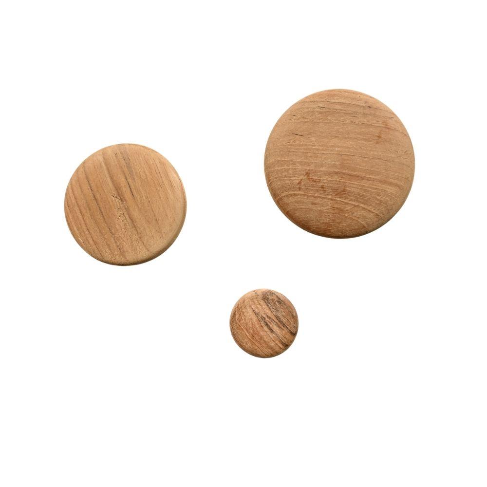 Zoco Home Decor/Accessories Wood Button Wall Hanger | set of 3