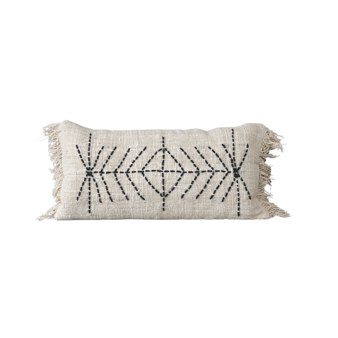 Zoco Home Textiles Bali Cushion Cover | White Tassel | 60x30cm