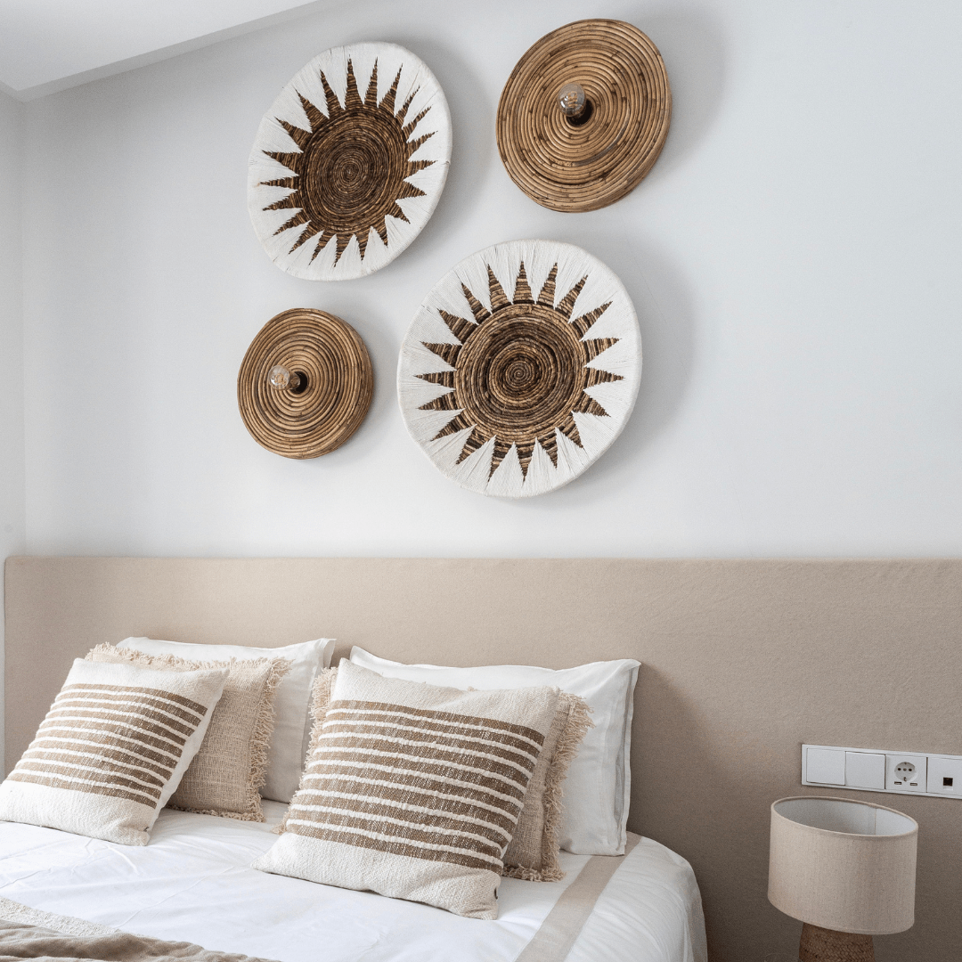Zoco Home Banana Wall Deco Basket | White & Natural 60cm