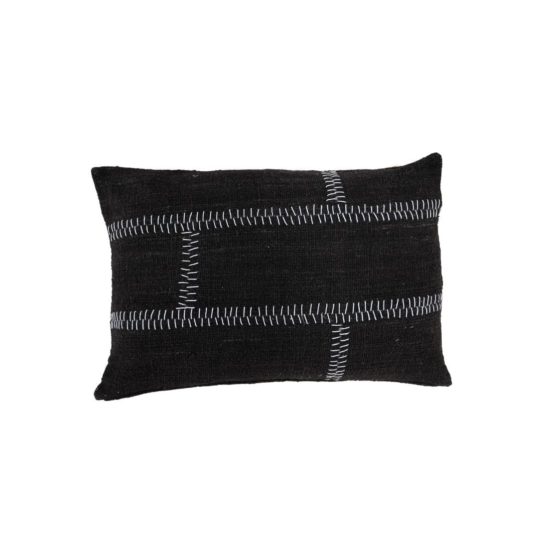 Zoco Home Cotton Cushion Cover Rustic Stitch | Black 40x60cm