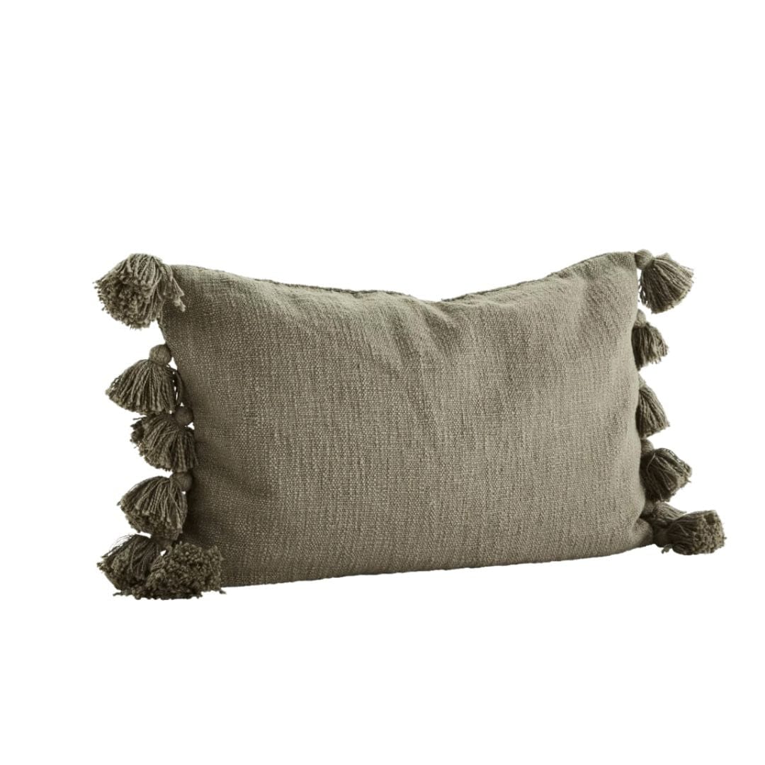 Zoco Home Cotton Tassel Cushion Cover | Olive 40x60cm