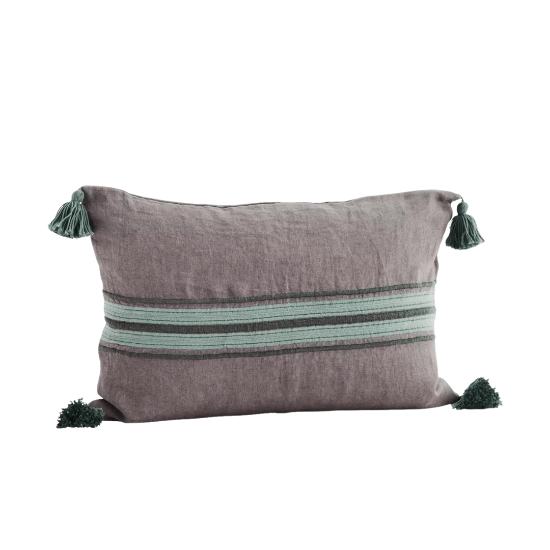 Zoco Home Cotton Tassel Pillow | Taupe/Ivy 40x60cm