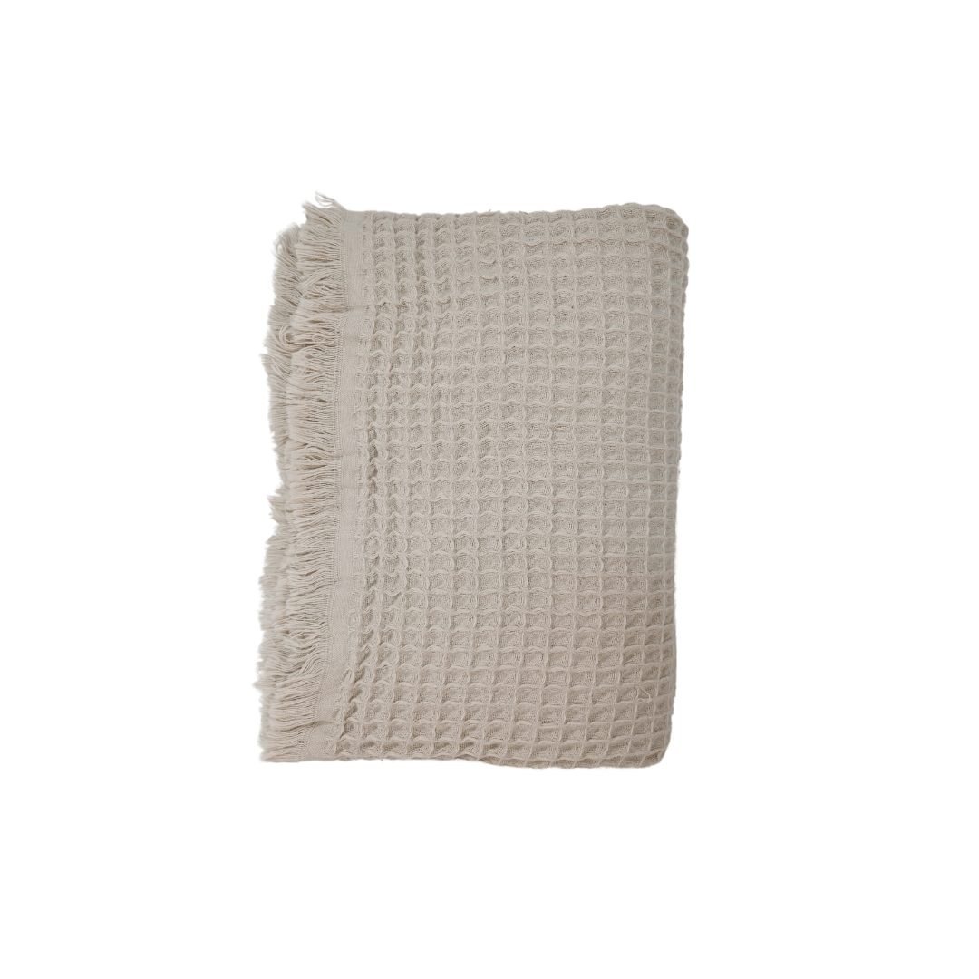 Zoco Home Fouta Waffle Throw | Cream 120x180cm