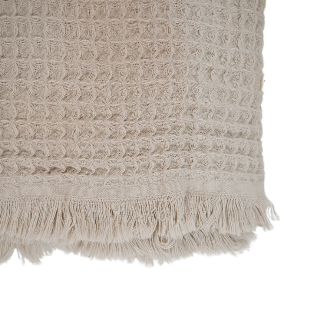 Zoco Home Fouta Waffle Throw | Cream 120x180cm