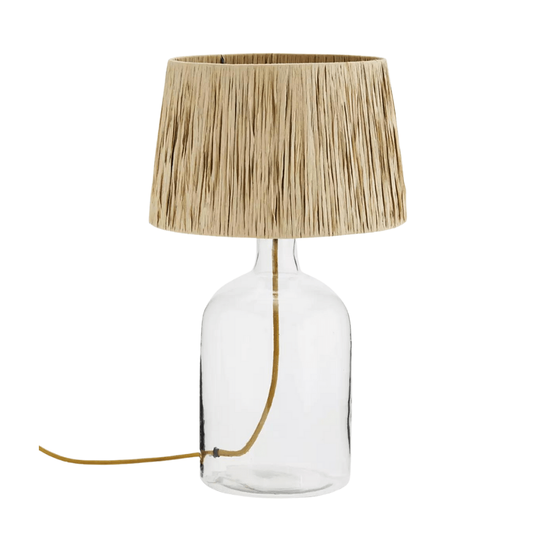 Zoco Home Glass table lamp w/raffia | 30x49cm