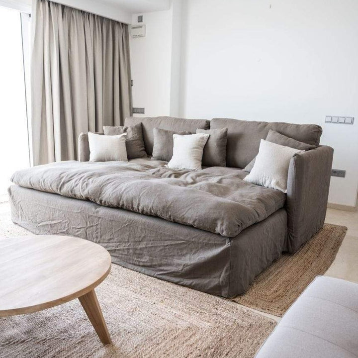 Zoco Home Furniture Ibiza Linen Lounge Sofa | 240x190x78cm