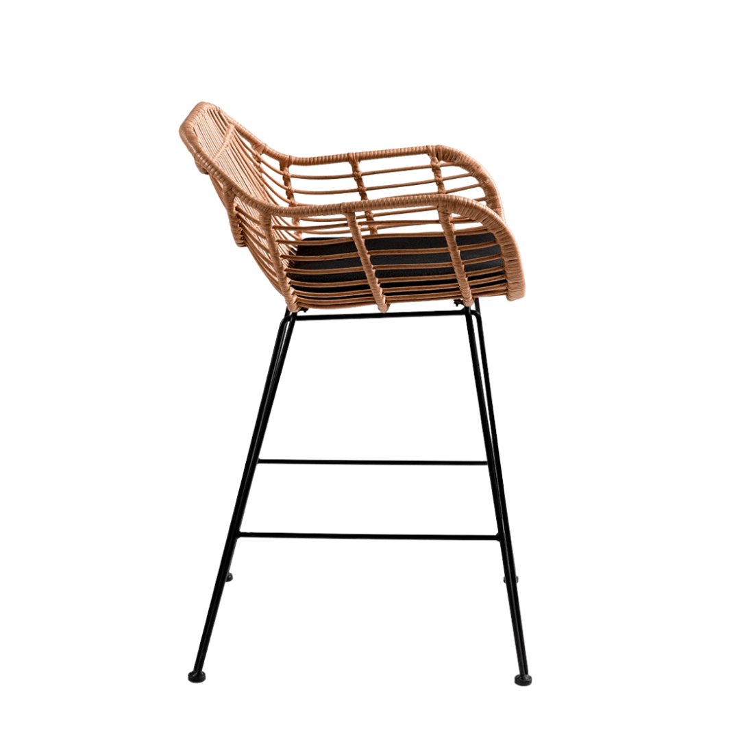 Zoco Home Jaipur Bar Stool w/armrests | Black 58x56x95cm