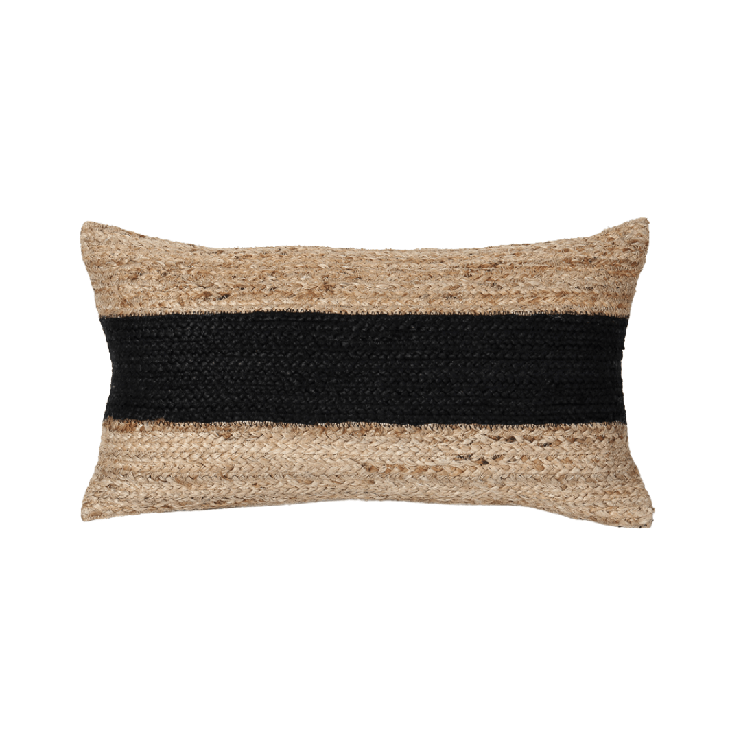 Zoco Home Jute Pillow | Natural/Black 60x30cm