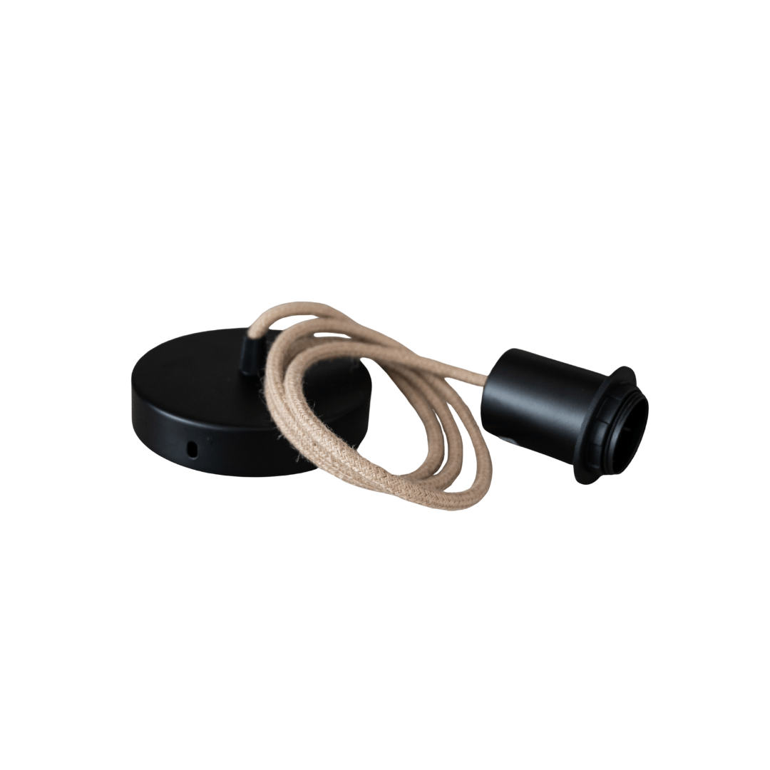 Zoco Home Jute Textile Pendant Cable | Natural/Black 2m
