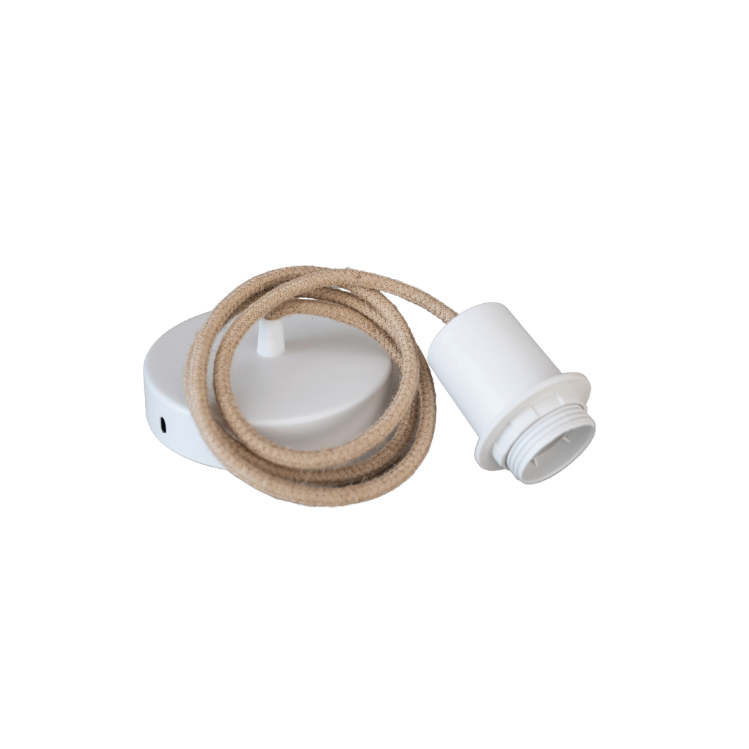 Zoco Home Jute Textile Pendant Cable | Natural/White 1m