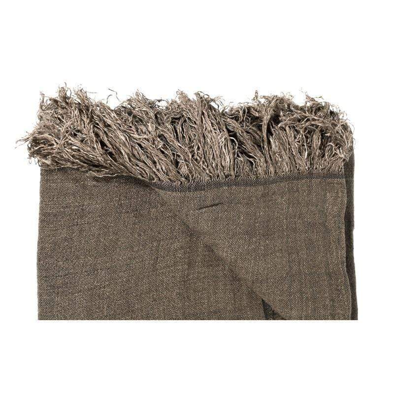 Zoco Home Textiles Linen Bedspread | Dark Brown 270x270cm