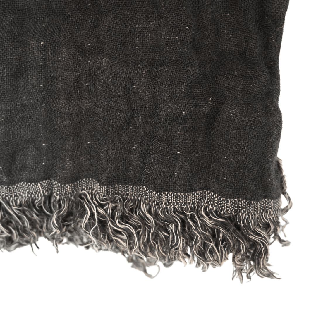 Zoco Home Textiles Linen Bedspread | Natural/Black | 135x200cm