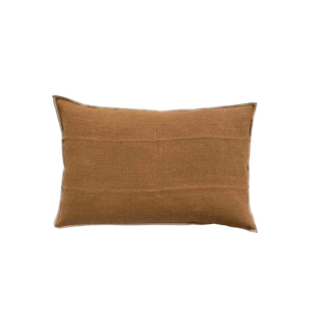 Zoco Home Cushion Linen Cushion Cover Nai Edge |  Tobacco 40x60cm