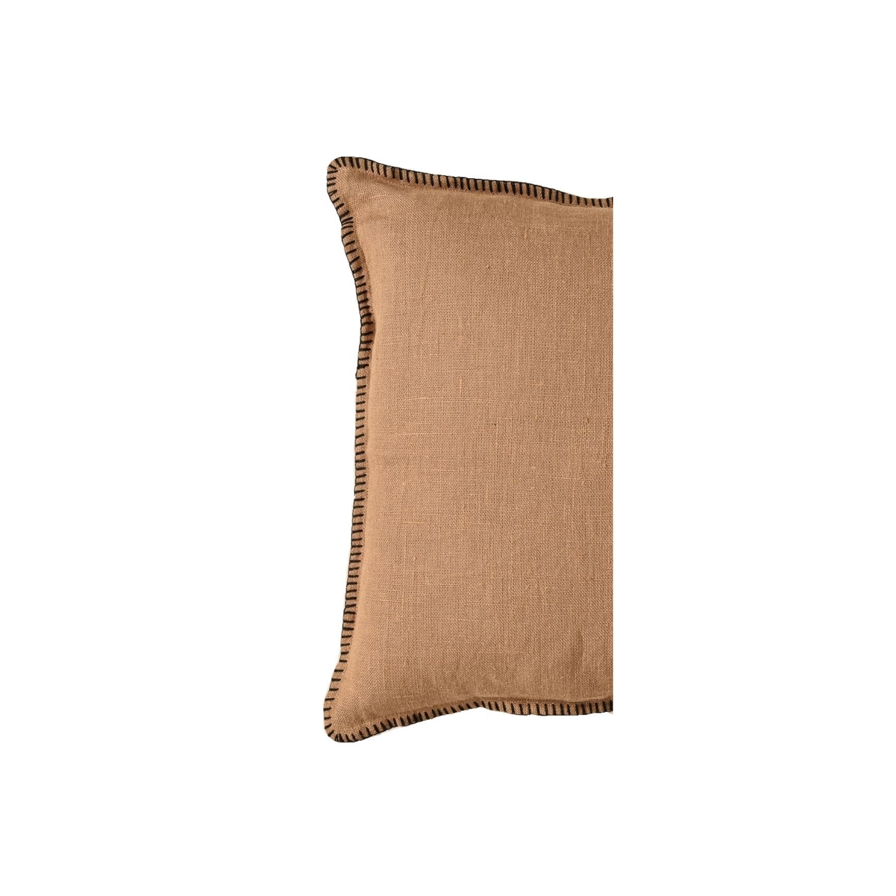 Zoco Home Linen Pillow | Embroided Edge Tobacco | 40x60cm