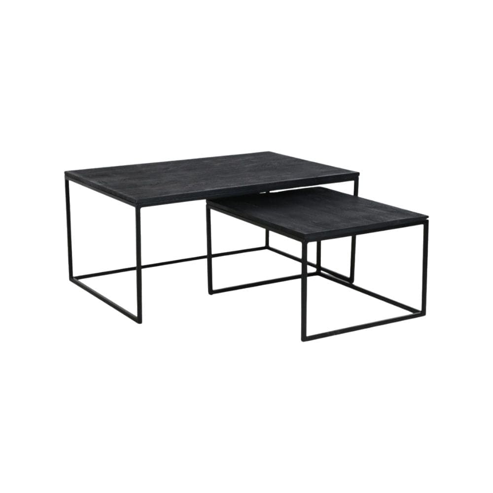 Zoco Home Furnitures Mango Coffee Table Set | Black 60x50x39/90x60x45cm